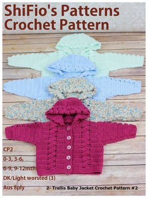 cover image of 2- Trellis Baby Jacket Crochet Patterns #2